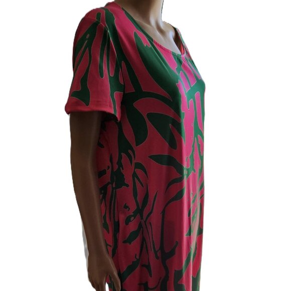 Abstract Casual Loose Crew Neck Dress Size Large - Picture 4 of 8